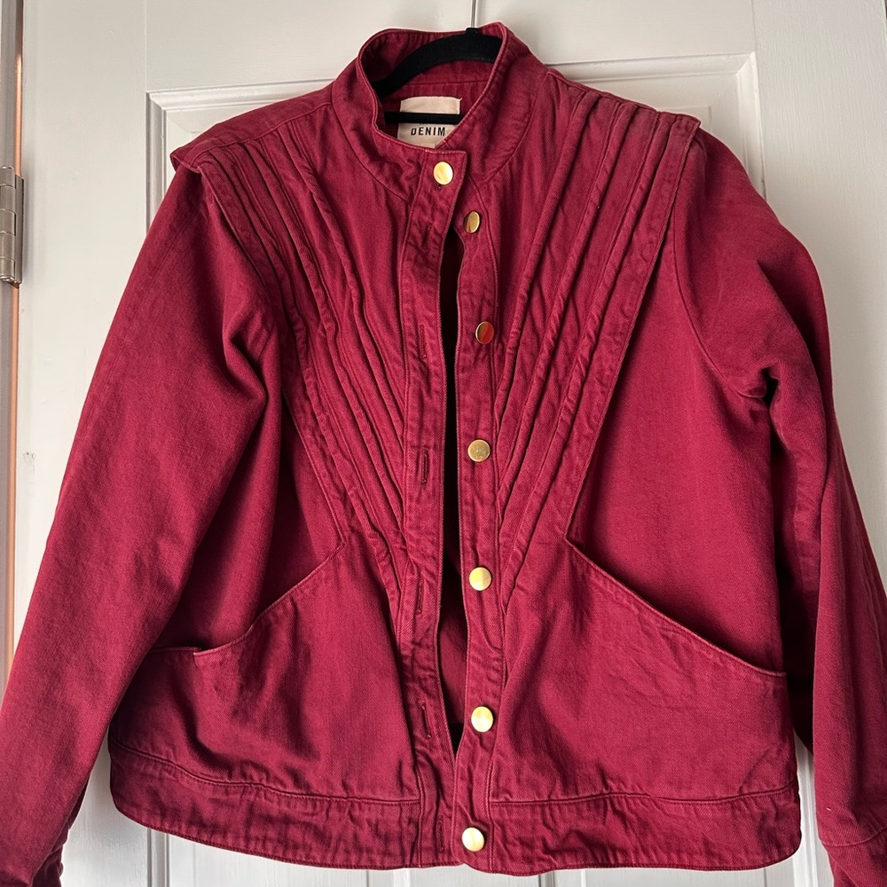 Sezane Burgundy Demin Women's Jacket